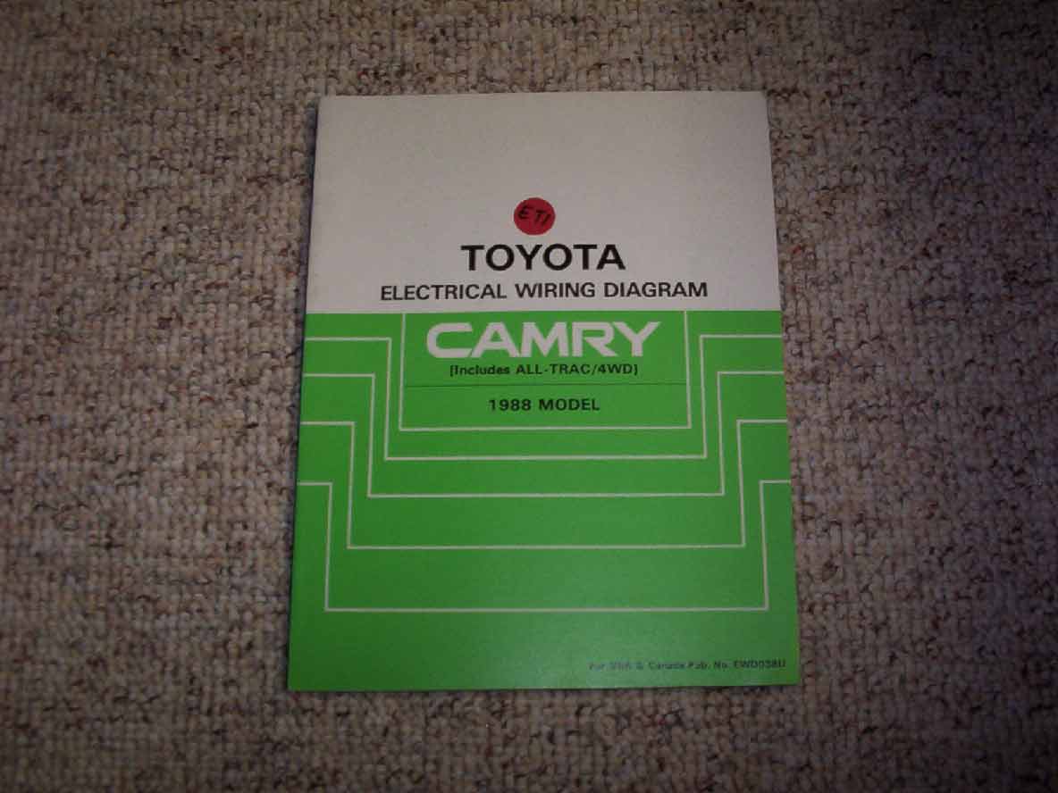 1988 Toyota Camry AllTrac Electrical Wiring Diagram Manual