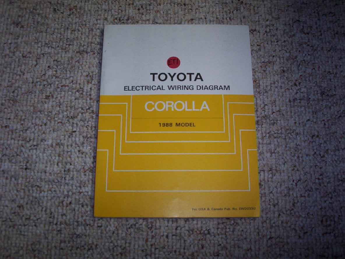 1988 Toyota Corolla Electrical Wiring Diagram Manual