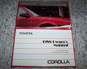 1988 Toyota Corolla Owner's Manual Set 1988 Toyota Corolla Owner's Manual Set