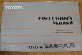1989 Toyota Supra Owner's Manual