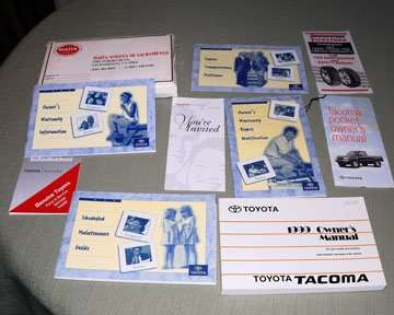 1999 Toyota Tacoma Owner's Manual Sets 1999 Toyota Tacoma Owner's Manual Sets