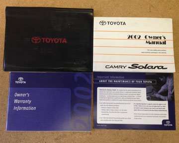 2002 Toyota Camry Solara Owner's Manual Set 2002 Toyota Camry Solara Owner's Manual Set
