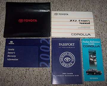 2002 Toyota Corolla Owner's Manual Set 2002 Toyota Corolla Owner's Manual Set