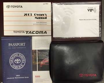 2003 Toyota Tacoma Owner's Manual Set 2003 Toyota Tacoma Owner's Manual Set