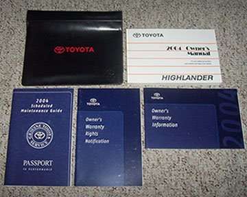 2004 Toyota Highlander Owner's Manual Set 2004 Toyota Highlander Owner's Manual Set