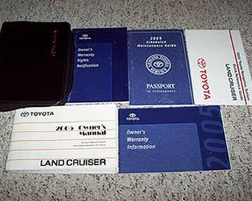 2005 Toyota Land Cruiser Owner's Manual Set 2005 Toyota Land Cruiser Owner's Manual Set