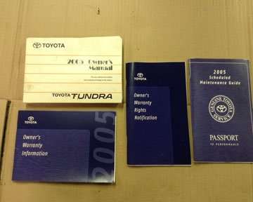 2005 Toyota Tundra Owner's Manual Set 2005 Toyota Tundra Owner's Manual Set