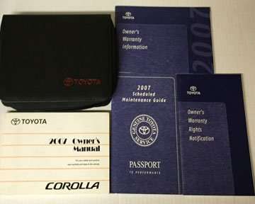 2007 Toyota Corolla Owner's Manual Set 2007 Toyota Corolla Owner's Manual Set