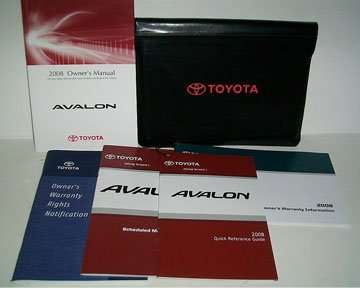 2008 Toyota Avalon Owner's Manual Set 2008 Toyota Avalon Owner's Manual Set