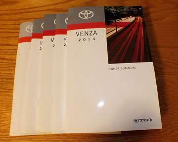 2014 Toyota Venza Owner's Manual Set 2014 Toyota Venza Owner's Manual Set